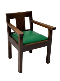 1920s Art Deco Modernist Desk and Armchair Set in Solid Oak